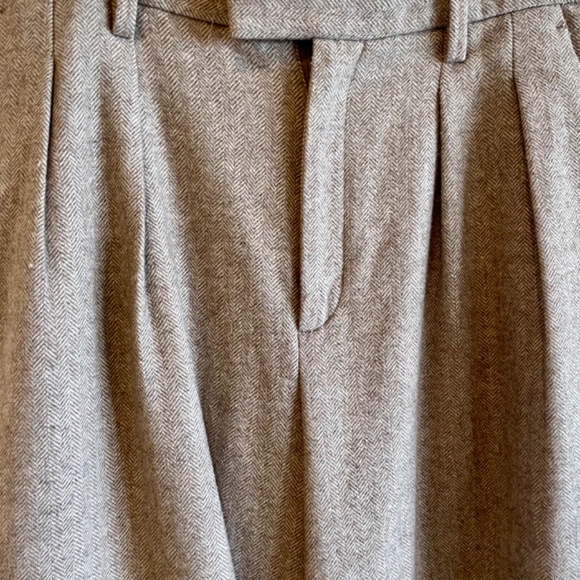 Banana Republic Factory Herringbone Wool Wide Leg Pants - Picture 2 of 5